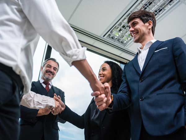 Businessmen shaking hands